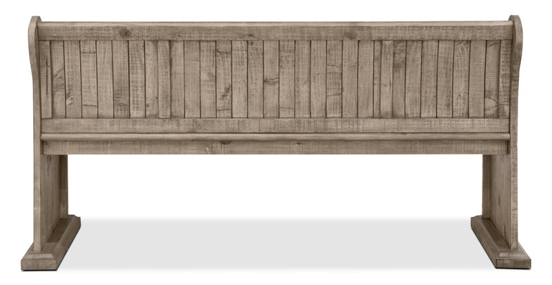Banc de salle à manger Keswick de 67,75 po (L) en pin - gris tourterelle