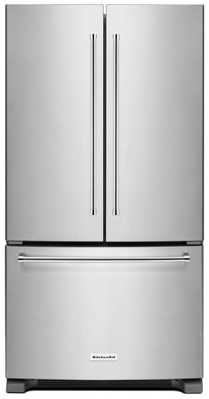 Réfrigérateur KitchenAid de 25 pi³ à portes françaises avec distributeur interne