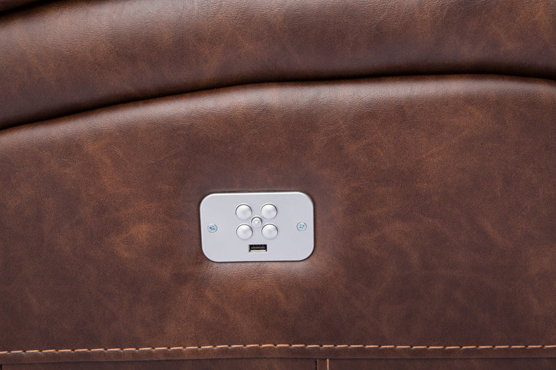 Fauteuil à inclinaison électrique Kory en tissu d'apparence cuir - pacane