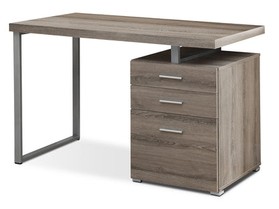 Rimini 48" Computer Office Desk with 3-Drawers - Dark Taupe|Bureau d’ordinateur Rimini de 48 po à 3 tiroirs - taupe foncé