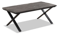 Table à café rustique Astana de 48 po - brune avec pattes en fer noir