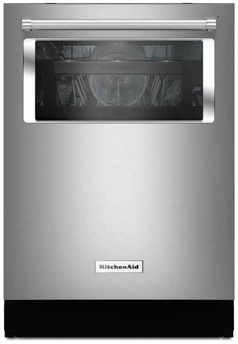Lave-vaisselle KitchenAid de 24 po avec hublot et éclairage intérieur - acier inoxydable