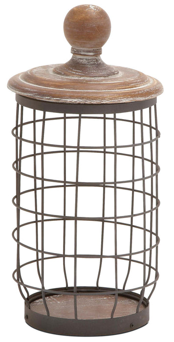 Jarre en grillage métallique et en bois – 8 po x 12 po