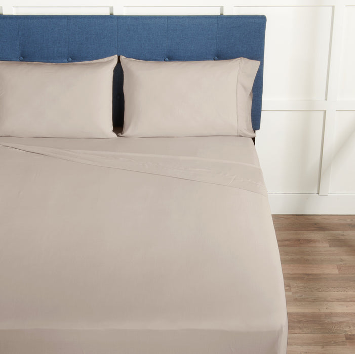 Ensemble de draps haute performance Hyper-Linen Bedgear 4 pièces pour très grand lit divisé - beige
