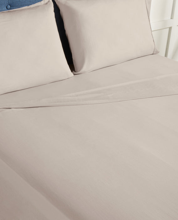 Ensemble de draps haute performance Hyper-Linen Bedgear 4 pièces pour très grand lit divisé - beige