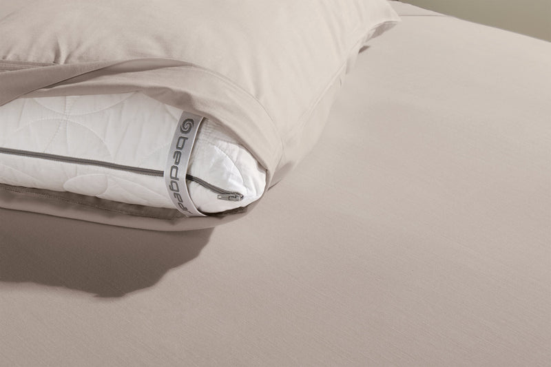 Ensemble de draps haute performance Hyper-Linen Bedgear 4 pièces pour très grand lit divisé - beige