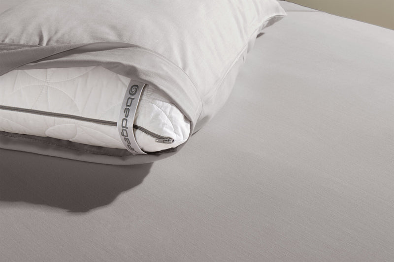 Ensemble de draps haute performance Hyper-LinenMC de BEDGEAR 4 pièces pour grand lit - gris clair