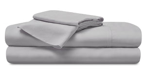 Ensemble de draps haute performance Hyper-Linen de BEDGEAR 4 pièces pour très grand lit - gris clair