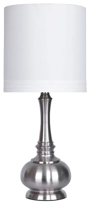 Lampe de table de 23 po nickel brossé