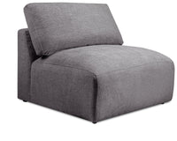  Fauteuil modulaire sans accoudoirs Lotus de Kort & Co. de 36,5 po en tissu de chenille avec coussins en duvet et plumes - gris anthracite