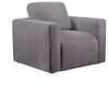 Fauteuil Lotus de Kort & Co. de 42 po en tissu de chenille avec coussins en duvet et plumes - gris anthracite