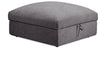 Pouf de rangement modulaire Lotus de Kort & Co. de 38 po en tissu de chenille avec coussin en duvet et plumes - gris anthracite
