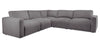 Sofa sectionnel modulaire Lotus de Kort & Co. 5 pièces en tissu de chenille avec coussins en duvet et plumes - gris anthracite