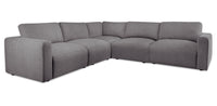  Sofa sectionnel modulaire Lotus de Kort & Co. 5 pièces en tissu de chenille avec coussins en duvet et plumes - gris anthracite