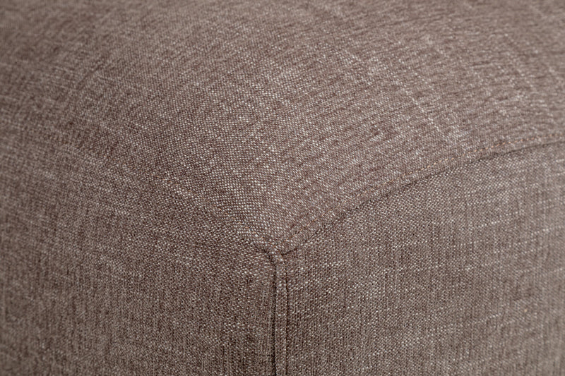 Fauteuil modulaire en coin Lotus de Kort & Co. de 40 po en tissu de chenille avec coussins en duvet et plumes - brun café