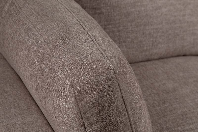 Fauteuil modulaire en coin Lotus de Kort & Co. de 40 po en tissu de chenille avec coussins en duvet et plumes - brun café
