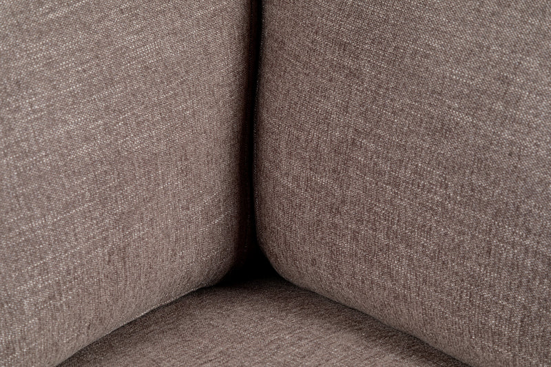 Fauteuil modulaire en coin Lotus de Kort & Co. de 40 po en tissu de chenille avec coussins en duvet et plumes - brun café
