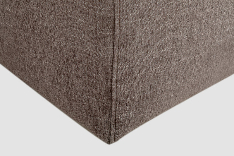 Fauteuil modulaire en coin Lotus de Kort & Co. de 40 po en tissu de chenille avec coussins en duvet et plumes - brun café