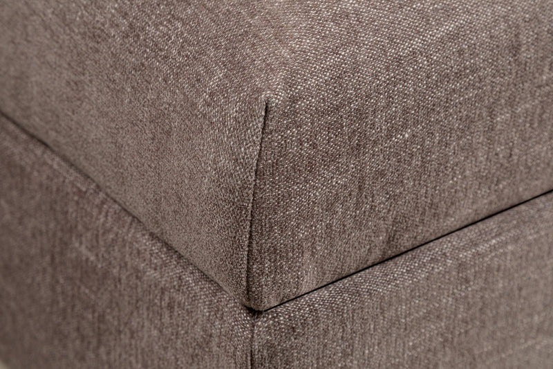 Pouf de rangement modulaire Lotus de Kort & Co. de 38 po en tissu de chenille avec coussin en duvet et plumes - brun café