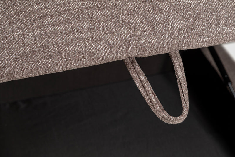 Pouf de rangement modulaire Lotus de Kort & Co. de 38 po en tissu de chenille avec coussin en duvet et plumes - brun café