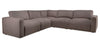 Sofa sectionnel modulaire Lotus de Kort & Co. 5 pièces en tissu de chenille avec coussins en duvet et plumes - brun café