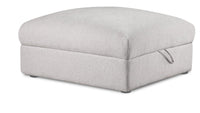  Pouf de rangement modulaire Lotus de Kort & Co. de 38 po en tissu de chenille avec coussin en duvet et plumes - gris lin