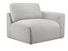 Fauteuil modulaire de droite Lotus de Kort & Co. de 42,5 po en tissu de chenille avec coussins en duvet et plumes - gris lin