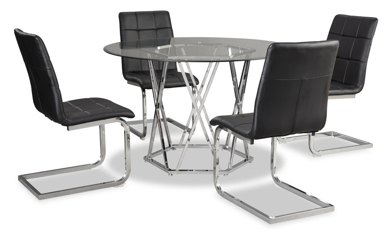 Luna 5-Piece Dining Package - Black 