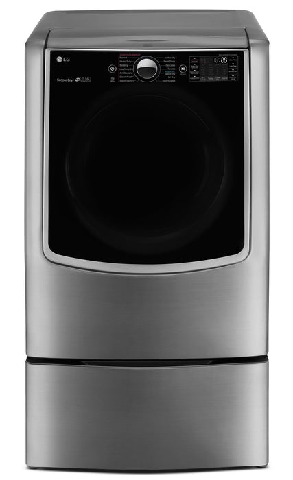 Ensemble LG avec laveuse, sécheuse électrique, laveuse-piédestal et piédestal de type tiroir - acier