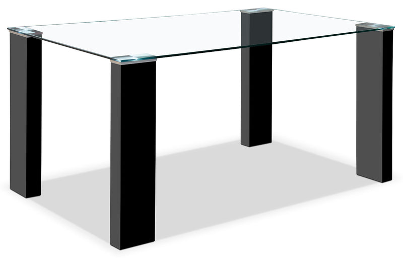 Ensemble de salle à manger Milton 5 pièces avec table de 59,5 po (L) dessus en verre et 4 chaises - noir