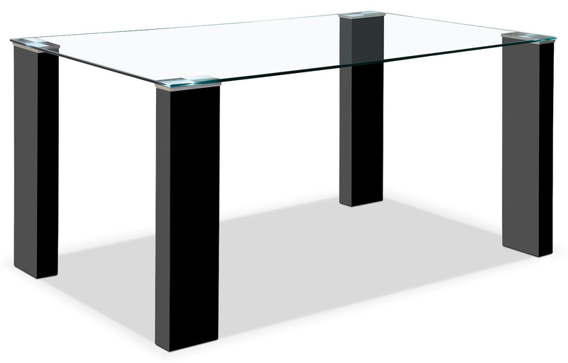 Milton Dining Table – Black - Modern style Dining Table in Black MDF and Glass