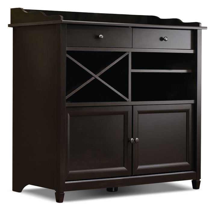 Armoire décorative Edge Water avec rangement pour le vin – noir Estate