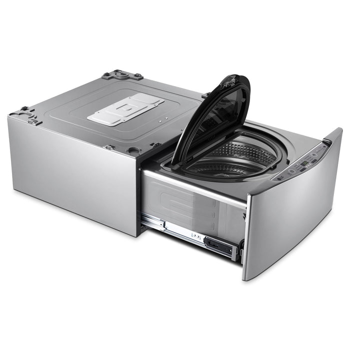 Laveuse à chargement frontal de 5,2 pi³, laveuse-piédestal et sécheuse électrique de 7,4 pi³ de LG - acier graphite