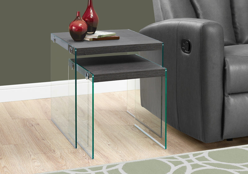 Ensemble 2 tables de bout Yonah - gris