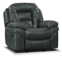  Fauteuil berçant et inclinable Leo de 41 po en tissu d’apparence cuir - gris