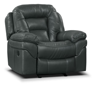 Fauteuil berçant inclinable Leo en tissu Leath-Aire - gris