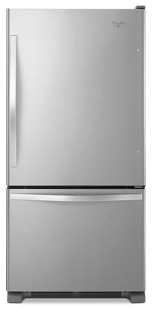 Réfrigérateur Whirlpool de 19 pi³ à congélateur inférieur – acier inoxydable