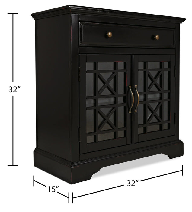 Armoire décorative Marseille de 32 po avec tiroir - noire