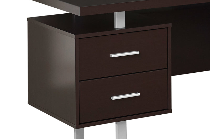 Bureau en coin en forme de L réversible Marnie de 71 po à 3 tiroirs - espresso
