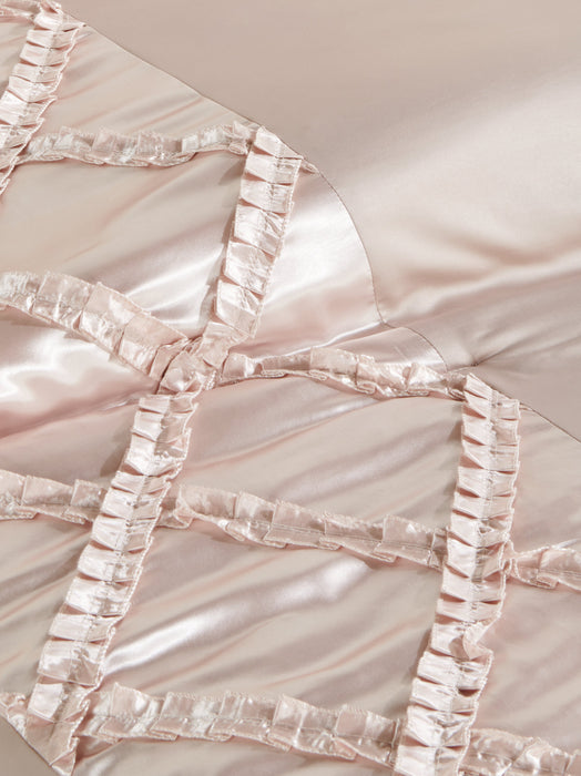 Ensemble d'édredon Margot 7 pièces pour grand lit - moka