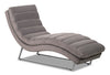 Fauteuil long Marsha de 26 po en tissu de velours avec base en métal - gris