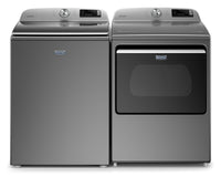 Laveuse à chargement par le haut 5,4 pi³ et sécheuse électrique 7,4 pi³ de Maytag-ardoise métallique