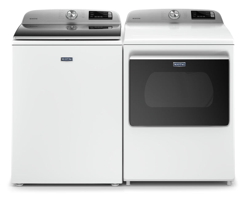 Maytag 5.4 Cu. Ft. Smart Top-Load Washer and 7.4 Cu. Ft. Smart Electric Dryer - White