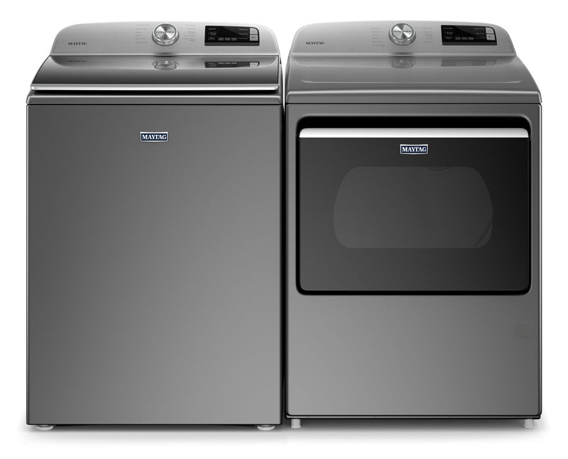 Maytag 5.4 Cu. Ft. Smart Top-Load Washer and 7.4 Cu. Ft. Smart Gas Dryer - Metallic Slate