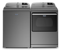 Laveuse intelligente 6,0 pi³ et sécheuse à gaz intelligente 7,4 pi³ de Maytag-ardoise métallique
