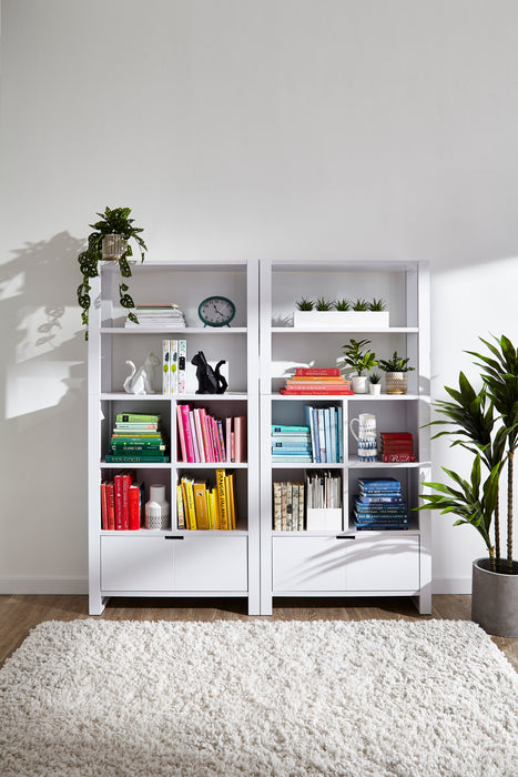 Bibliothèque Oscar Owen de 36 po avec tiroir et 6 tablettes - blanche