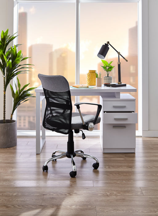 Bureau réversible Oscar de 47 po à 3 tiroirs - blanc
