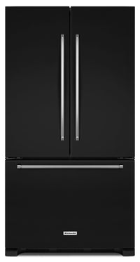 Réfrigérateur KitchenAid de 20 pi3 à portes françaises avec distributeur interne - noir