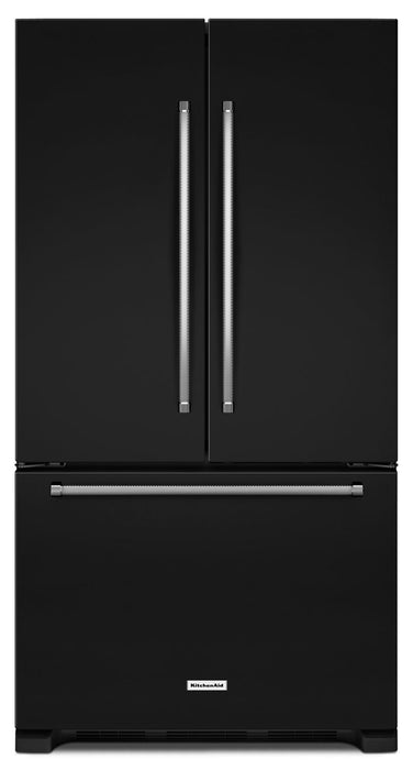 Réfrigérateur KitchenAid de 20 pi3 à portes françaises avec distributeur interne - noir