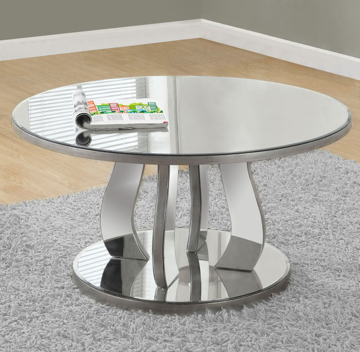 Table à café somptueuse Laurel de 36 po - miroir 
